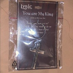 Silver cross keychain NWT